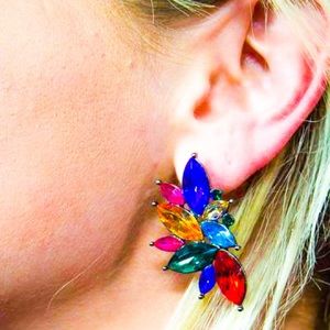 Kaleidoscope Angel Wing Stud Earrings